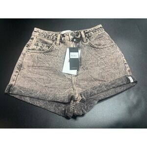 One‎ Teaspoon NEW Night Haze Bandits High Waist Denim Short Pink/Black Size 26